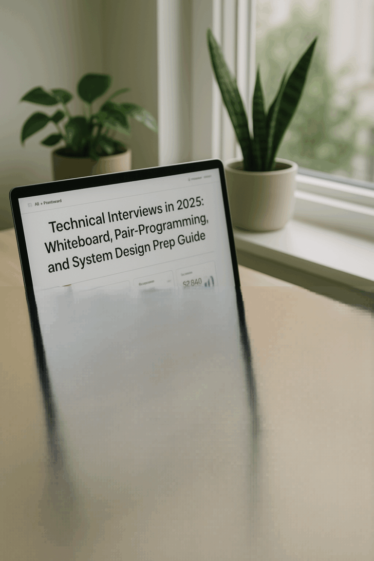 Technical Interviews in 2025: Whiteboard, Pair-Programming, and System Design Prep Guide